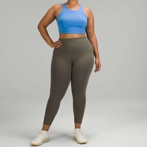 Lululemon Wunder Train High-Rise Tight 25" in Dark Olive Green